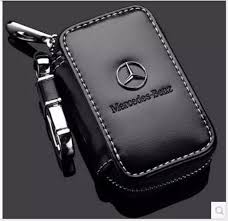Genuine Leather Cowhide Car Key Holder Keychain Ring Case Bag For Mercedes Benz Mercedesbenz Llaveros Fundas Billetera
