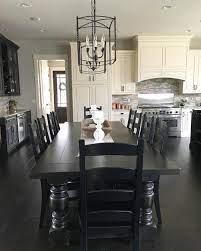 These dining sets feature wooden or metal frames that are covered with woven. Black And White Modern Farmhouse Kitchen With Long Dining Table See This Instagra Long Dining Room Tables Farmhouse Dining Room Table Black Dining Room Table