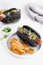 Hamburger dengan daging burger homemade bisa anda jadikan alternatif kudapan saat momen istimewa seperti acara ulang tahun si. Black Charcoal Hot Dog Buns Sift Simmer Recipe Hot Dog Buns Charcoal Bread Charcoal Recipe