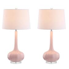 Jonathan Y Bette 28 5 In Pink Glass Teardrop Table Lamp Set Of 2 Jyl1079a Set2 The Home Depot In 2020 Pink Lamp Table Lamp Sets Table Lamp