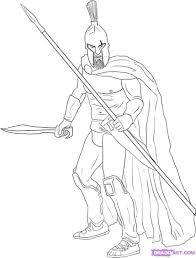 How To Draw A Warrior Step By Figures Peopknmle Free Online Warrior Drawing Spartan Warrior Drawings