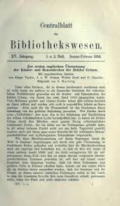 Zur Ersten Englischen Ubersetzung Der Kinder Und Hausmarchen Der Bruder Grimm Wikisource