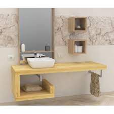 Mettant en valeur la texture du bois naturel, la collection kinsley offre un mélange parfait de moderne et rustique. Meuble Salle De Bain Tablette Salle De Bain Bois Massif