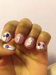 Nail Art Design Idea For The Big 13 Year Old Birthday Girl Done Myself Birthday Nail Art Christmas Nails Little Girl Nails