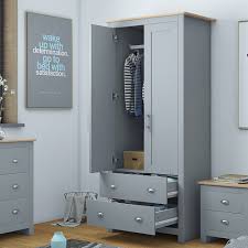 Here, on a bedroom chest of drawers, they. Westbury Combination 2 Door Wardrobe Matte Grey Light Oak Furnished With Style