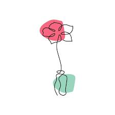 Flower Continuous One Line Drawing With Color Vector Illustration Symbol Blossom Sketch Png And Vector With Transparent Background For Free Download Color Vector Line Drawing Linear Art