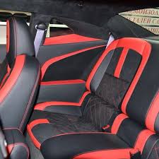 Chevrolet Camaro With New Interior Red And Black Custom Diamond And Suede Stitch Seats And Door Panels Camaro Interior Car Seats Chevrolet Camaro