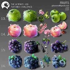 fruits textures tutorial sobre arte digital pintura digital diseno de criatura