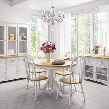 All dining room & kitchen bar & counter stools buffets & sideboards dining room chairs & benches dining room sets dining room tables. Round Extendable Dining Table In White Oak Effect Seats 6 Rhode Island Furniture123