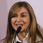 Maria Epifania Gonzalez- titular de Seprelad- hablando en Palacio de  Gobierno 1