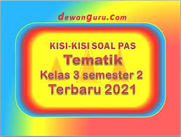 Kisi kisi pas / uas kelas 2 k13 merupakan rencana dalam penyusunan tes soal. Kisi Kisi Soal Pas Tematik Kelas 3 Semester 2 Terbaru Dewanguru Com