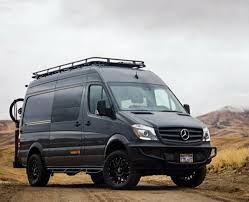 Syncvans Sprinter Van Builds With Aluminess Gear Out Advanturing Aluminess Roofrack Ladder Bumpers Lightba Sprinter Van Van Mercedes Sprinter Camper
