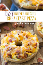 Breakfast Pizza Bagels Recipe In 2020 Frozen Breakfast Breakfast Pizza Recipe Breakfast Pizza