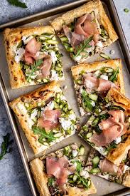 Goat Cheese And Mushroom Asparagus Tart Asparagus Tart Puff Pastry Recipes Healthy Appetizers