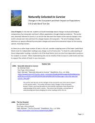 Readworks match maker student packet.pdf. Naturally Selected To Survive