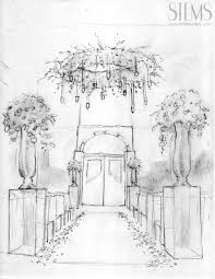 Pin By Stems Floral Design Event St On Sketches Wedding Drawing Wedding Illustration Wedding Painting