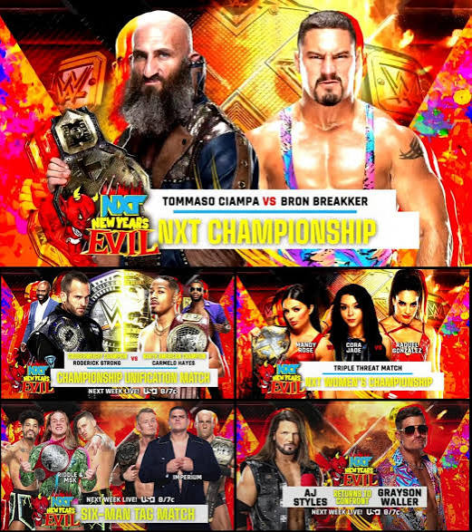 Card for tonight's NXT 2.0: New Year's Evil 2022. : r/SquaredCircle