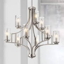 Kichler Vara 25 3 4 Wide Brushed Nickel 9 Light Chandelier 42m23 Lamps Plus