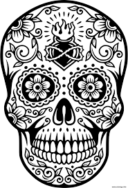 Coloriage Squelette Halloween Tete De Mort Dessin Squelette à imprimer