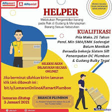 Saat ini telah membuka 32 kantor cabang di beberapa pulau di indonesia, lebih dari 9.000 toko dan 96.000 tenaga karyawan yang ahli dan handal sehingga salahsatu retail. Loker Alfamart Kebumen 2021 Disnakertrans Lowongan Kerja Admin Kantor Cabang Di Pt Bina Artha Ventura Info Lowongan Kerja Mulai Lulusan Smp Sma Smk D3 D4 S1 S2 Semua Jurusan Loker