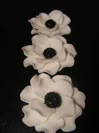 12 Edible Fondant 2 Anemone Flower With Edible Crystal Center For Wedding Birthday Baptism Shower Cake Cupcake Or Coo Anemone Flower Fondant Shower Cakes