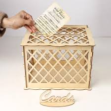 Made to order white and silver brocade fabric, silver diamond mesh ribbon with crystal feet. Buy Diy Wooden Wedding Card Post Box With Lock Collection Gift Boxes Weddings At Affordable Prices Price 13 Usd Free Shipping Real Reviews With Photos Joom