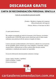 Descargar carta poder simple méxico word / machote carta poder / cómo hacer una carta poder simple. Cartas De Recomendacion Personal Ejemplos 2021