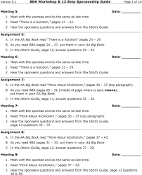 A sponsorship guide is like having a sponsor in a book. 1 Week Before The First Meeting Date I Go Over How To Put Big Book Awakening Bba In The Aa Big Book And Give The First Assignment To The Sponsee Pdf