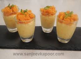 Gajar Halwa Mousse Vegetarian Recipe Khaanakhazana By Master Chef Sanjeev Kapoor Indian Desserts Desserts Recipes