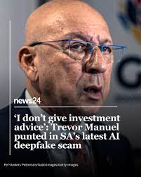 Former Finance Minister and current Old Mutual chair Trevor Manuel has  become the latest high-profile South African to fall victim to a deepfake  video using his likeness to peddle an investment scam