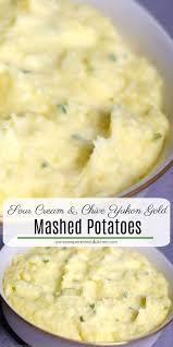 Sour Cream Chive Yukon Gold Mashed Potatoes Recipe Recipes Sour Cream Chives Sour Cream Mashed Potatoes