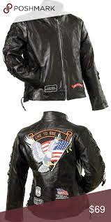 Plus Size Buffalo Leather Motorcycle Jacket Leather Motorcycle Jacket Motorcycle Jacket Clothing Patches