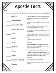 Freebie Apostle Facts Worksheet Bible Games Bible