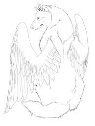 Winged Wolf Line Art Edited By Crimsonwolfsobo On Deviantart Wolf Art Drawing Wolf Drawing Art