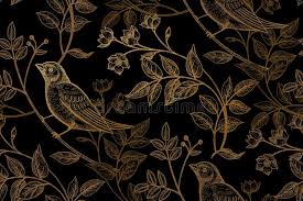Aubrey wallpaper consists of highly detailed organic designs featuring beautiful bird motifs in sumptuous shades of gold, silver, blues, blacks and browns. Birds Flowers Gold Background Stock Illustrations 739 Birds Flowers Gold Background Stock Illustrations Vectors Clipart Dreamstime