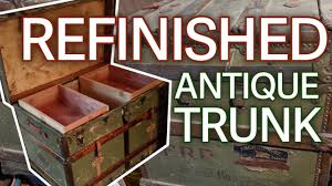 After the water has been absorbed into the old paper use the scrapper to scrape it out. Diy Refinishing An Antique Trunk Youtube