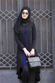 A Pile Uzun Tunik Siyah Saks Guler 2230 Tesettur Giyim Ayakkabi Hijab Fashion Moslem Fashion Muslimah Fashion
