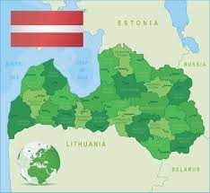 El mapa del mundo en el centro tiene un fondo blanco que simboliza paz y pureza, mientras que el verde representa la naturaleza. Letonia En Mapas Politicas Mudas Y Administrativas 2021