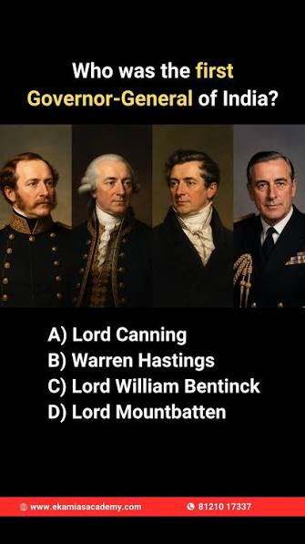 Who was the first Governor-General of India? 🤔📜, British rule in India brought many important administrative changes, and one historic position marked the beginning of centralized governance in the ...