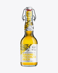 Download Glass Bottle With Gold Beer And Swing Top Closure 330ml Free Download Mockup Kaos Psd Design PSD Mockup Templates
