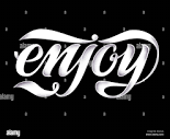 Enjoy - logo design isolated on black background. Simple and ...