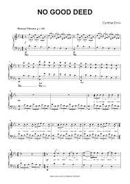 Play Official version of No Good Deed Sheet Music by Cynthia Erivo for  Piano | MuseScore.com