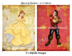 Belle And Gaston Dictionary Digital Art Prints 5 X 7 Beauty And The Beast Good Evil Digital Art Prints Beauty And The Beast Belle