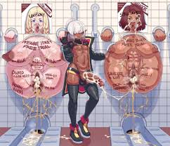 1femboy, 2girls, bathroom, cum, cum in pussy - R34 Vault