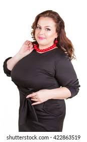 Beautiful busty blonde bbw jenna loves to fuck. Beautiful Cheerful Busty Brunette Black Dress Stock Photo Edit Now 422863519