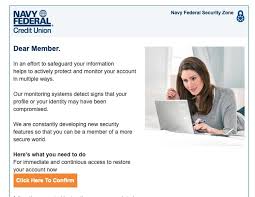 It is the strangest thing. Email Scam Navy Federal Credit Union Tualatin Web Llc