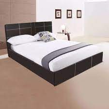 Amolife upholstered queen bed frame/deluxe solid modern platform bed/mattress foundation/faux leather queen size bed frame with adjustable headboard and slat support, black. Queen Size Bed Frame 60 X 75 Tailee Larry Shopee Philippines