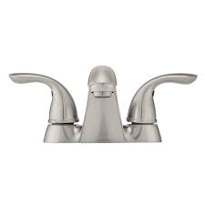 If you're sure you turned the stops the right way to close them, then the stops. Glacier Bay Builders 4 In Centerset 2 Handle Low Arc Bathroom Faucet In Brushed Nickel Hd67091w 6b04 The Home Depot