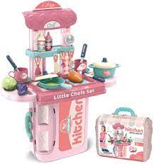 It is more easy than it seems! Amazon Com Super Ele Toy Kitchen Pretend Play Set Accessories Realistic Food Toys For 3 5 Years Old Kids Boys And Girls Toddlers 3 In 1 Little Chef Kitchen Playset Pink Toys Games