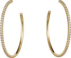 Etincelle De Cartier Earrings Etincelle De Cartier Hoop Earrings Large Model 18k Yellow Gold Cartier Earrings Diamond Hoop Earrings Large Classic Earrings